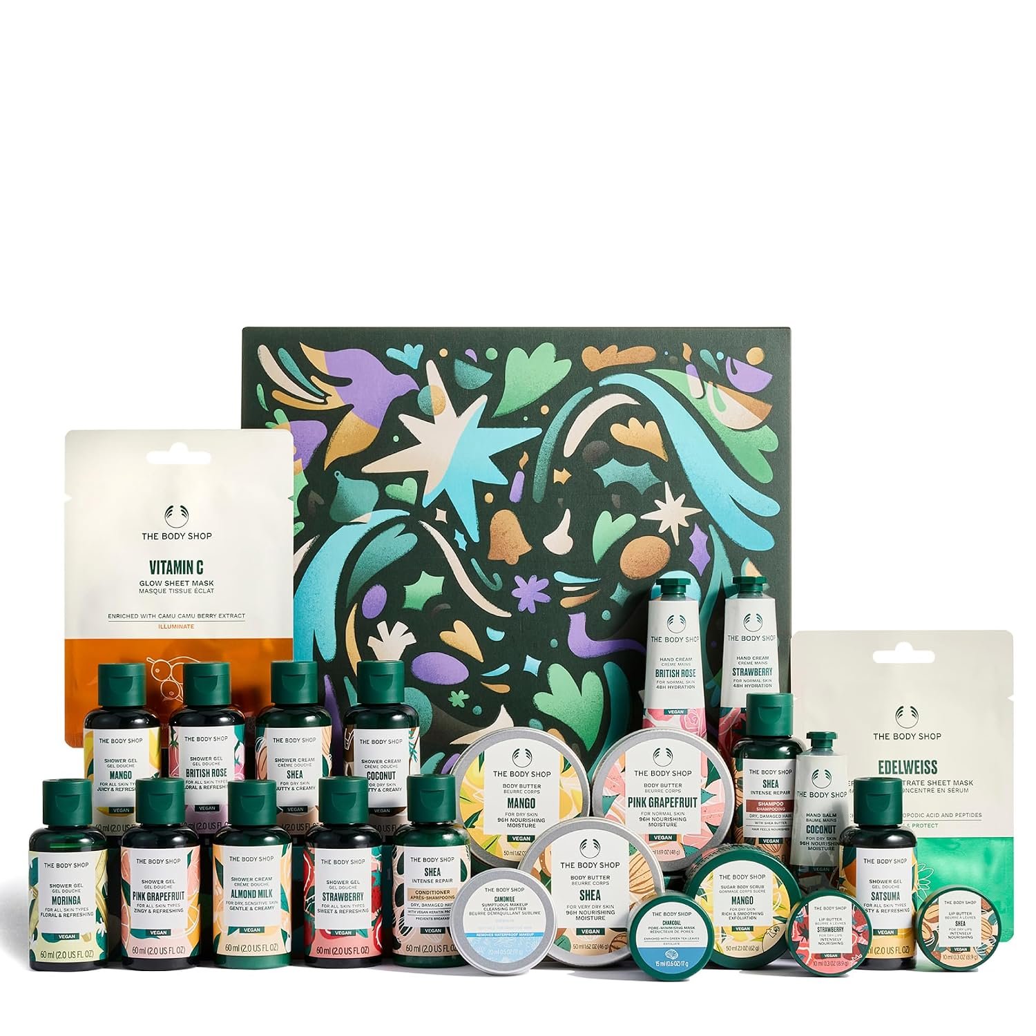 The Body Shop Classic Beauty Advent CalendarmGift Set, Includes Creams & Gels for Shower & Body, Hand Balms and More