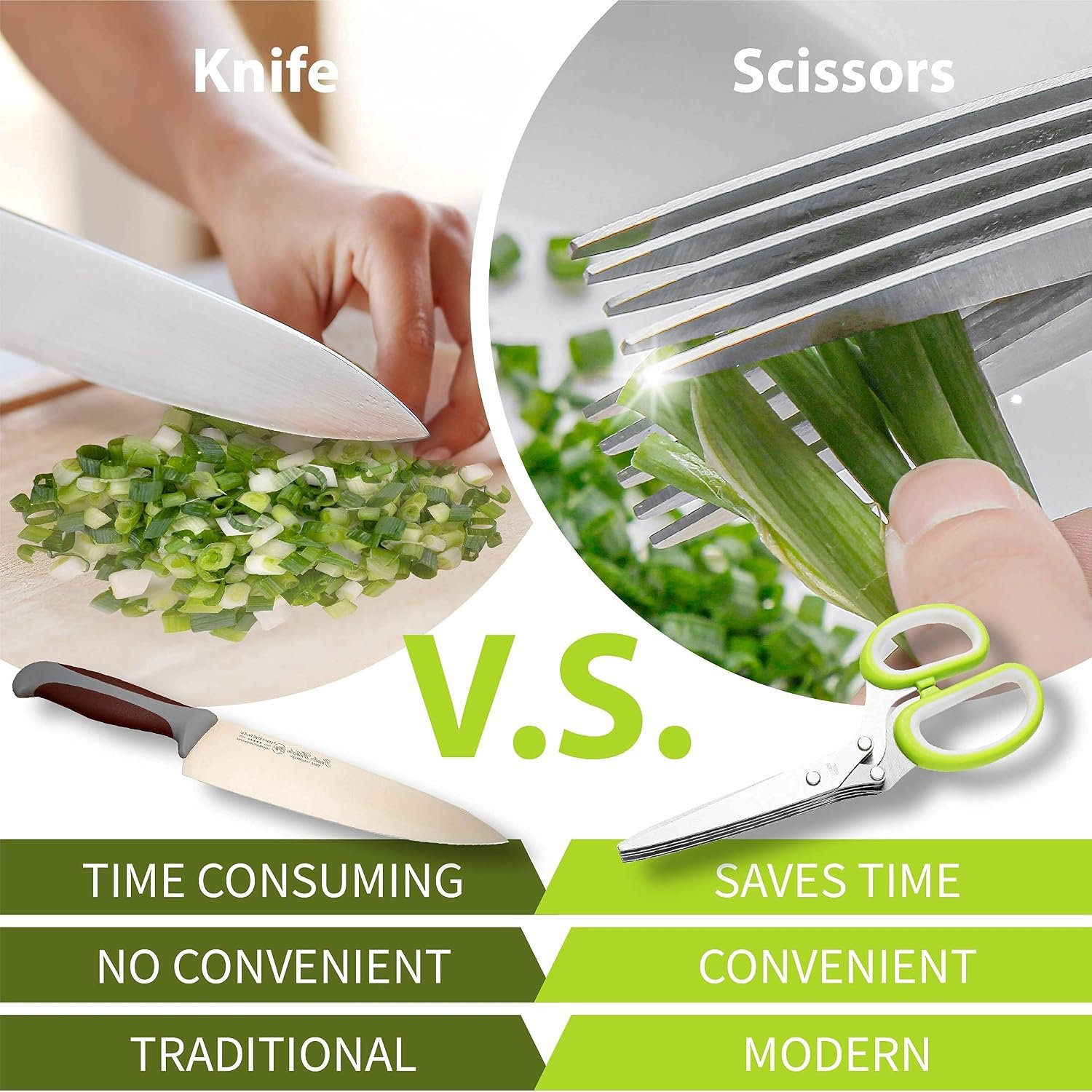 Herb Scissors with 5 Blades & Cleaning Kit, Stainless Steel Kitchen Shears for Herbs, Lettuce, Cilantro, Dishwasher Safe, Soft-Grip Handle - Image 6