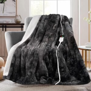 MAXEVE Electric Heated Throw Faux R...