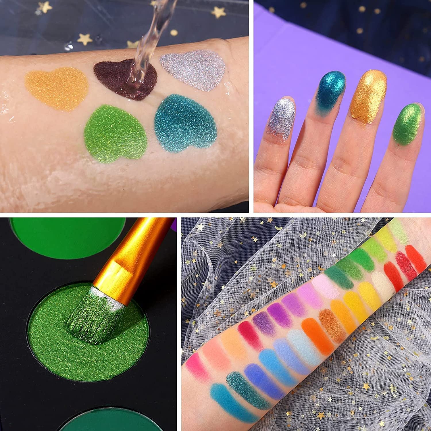 UCANBE 86 Colors Nude Eyeshadow Palette with 15pcs Makeup Brushes Set, Matte Glitter Long Lasting Highly Pigmented Waterproof Colorful Eye Shadow Contour Blush Powder Highlighter All in One - Image 6