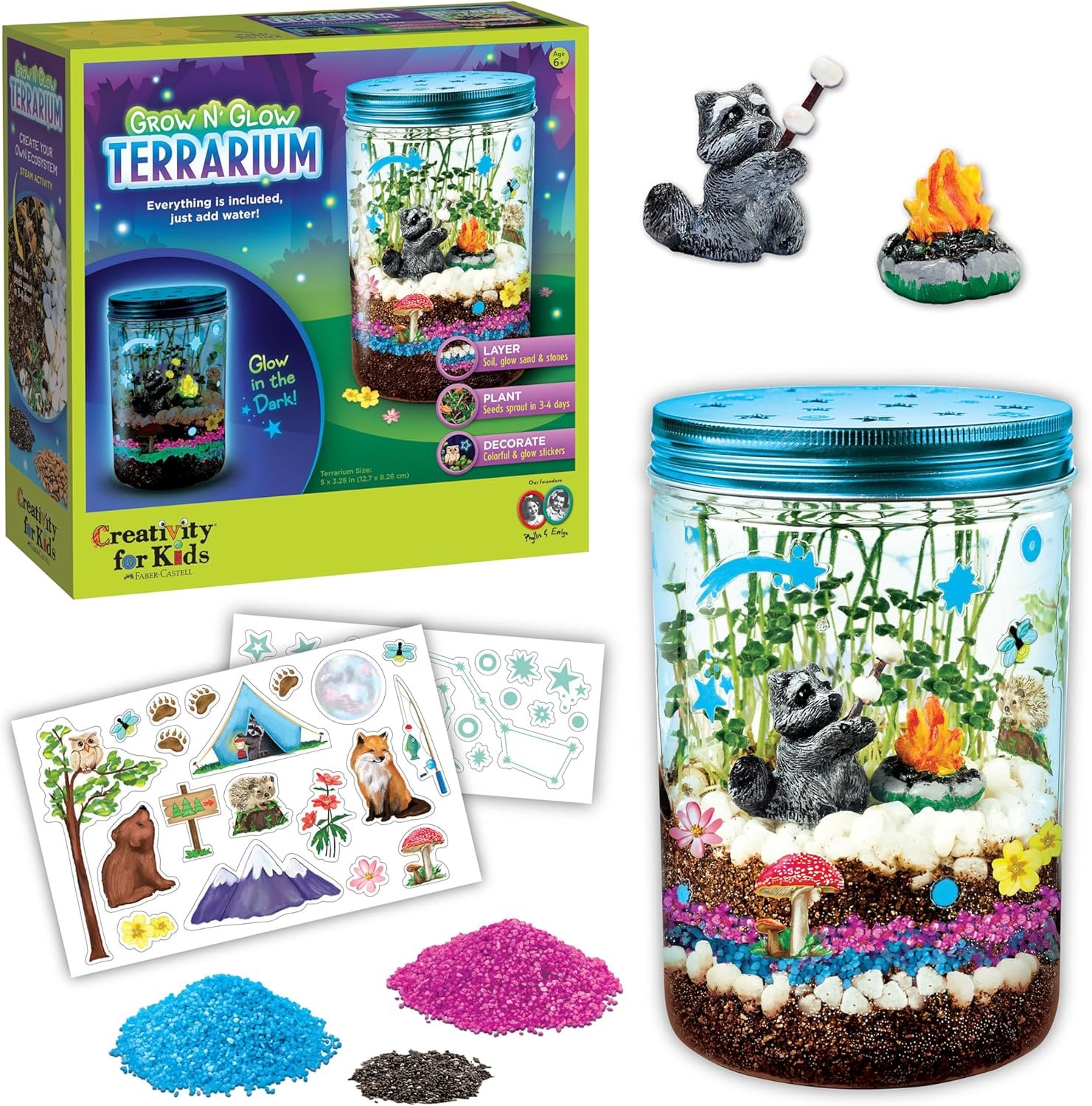 Creativity for Kids Grow 'N Glow Terrarium Kit - Educational Science Kits | Screen Free Summer Fun Activities | Gifts for Boys and Girls | Craft and STEM Projects (Ages 6+)