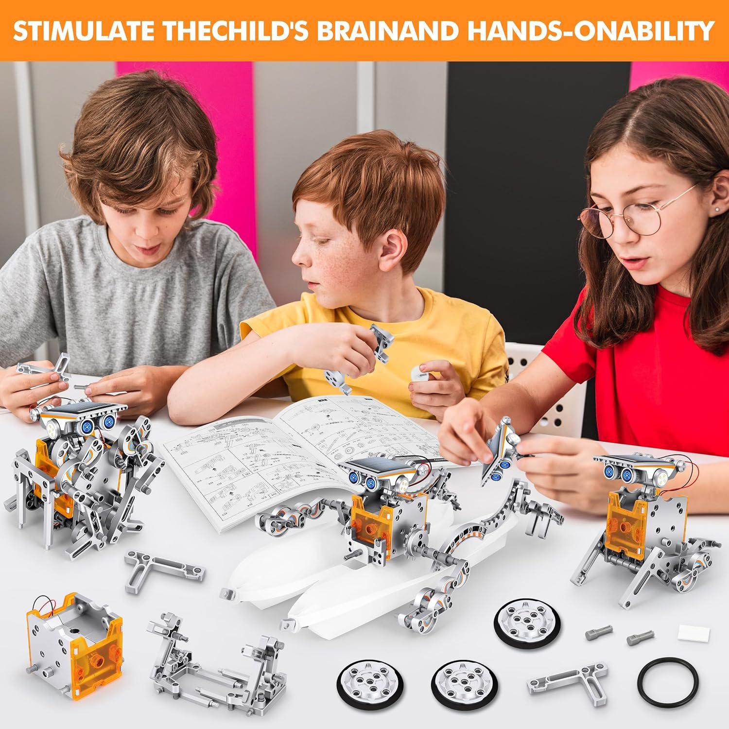 STEM 13-in-1 Education Solar Power Robots Toys for Boys Age 8+, Educational Toy DIY Science Kits for Kids, Building Experiment Robotics Set Birthday Gifts for 8+ Years Old Boys and Girls - Image 7