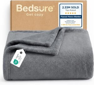 Bedsure GentleSoft Fleece Throw Bla...