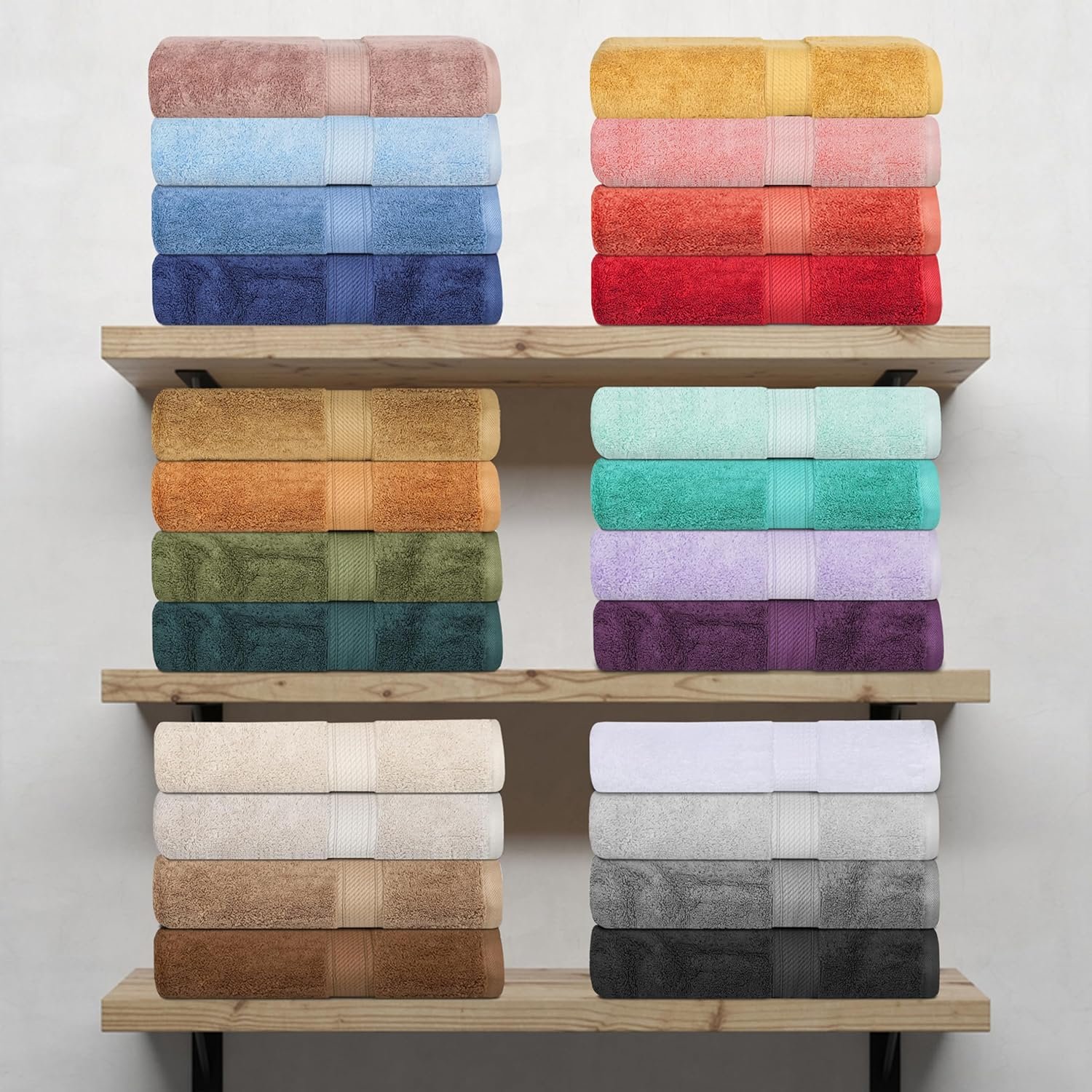 SUPERIOR Egyptian Cotton Ultra Plush & Absorbent, 6 Piece Set, Stone | Quick Dry, Soft Luxury Towel Set, Bath Essentials, Guest Bath, Spa, 2 Bath, 2 Hand, 2 Face Towels, Madeline Towels - Image 7