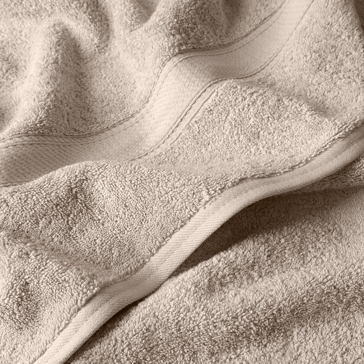 SUPERIOR Egyptian Cotton Ultra Plush & Absorbent, 6 Piece Set, Stone | Quick Dry, Soft Luxury Towel Set, Bath Essentials, Guest Bath, Spa, 2 Bath, 2 Hand, 2 Face Towels, Madeline Towels - Image 4