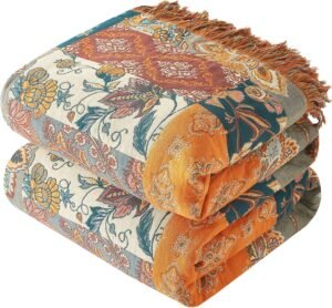 Bailix Boho Throw Blanket for Couch...
