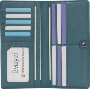 Bveyzi Ultra Slim Thin Leather RFID...
