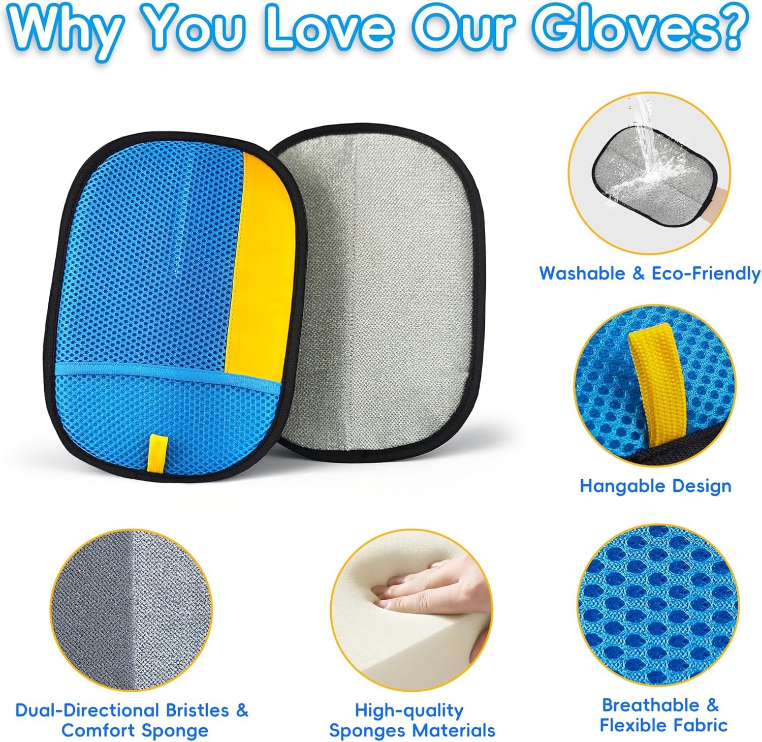 Pet Hair Removal Glove for Cats & Dogs, Electrostatic Magic Brush Gloves, The Magic Brush Pure Path Yomi Cat Grooming Needs, Reusable Pet Hair Removal Tool for Furniture, Couch, Clothing (Blue) - Image 7