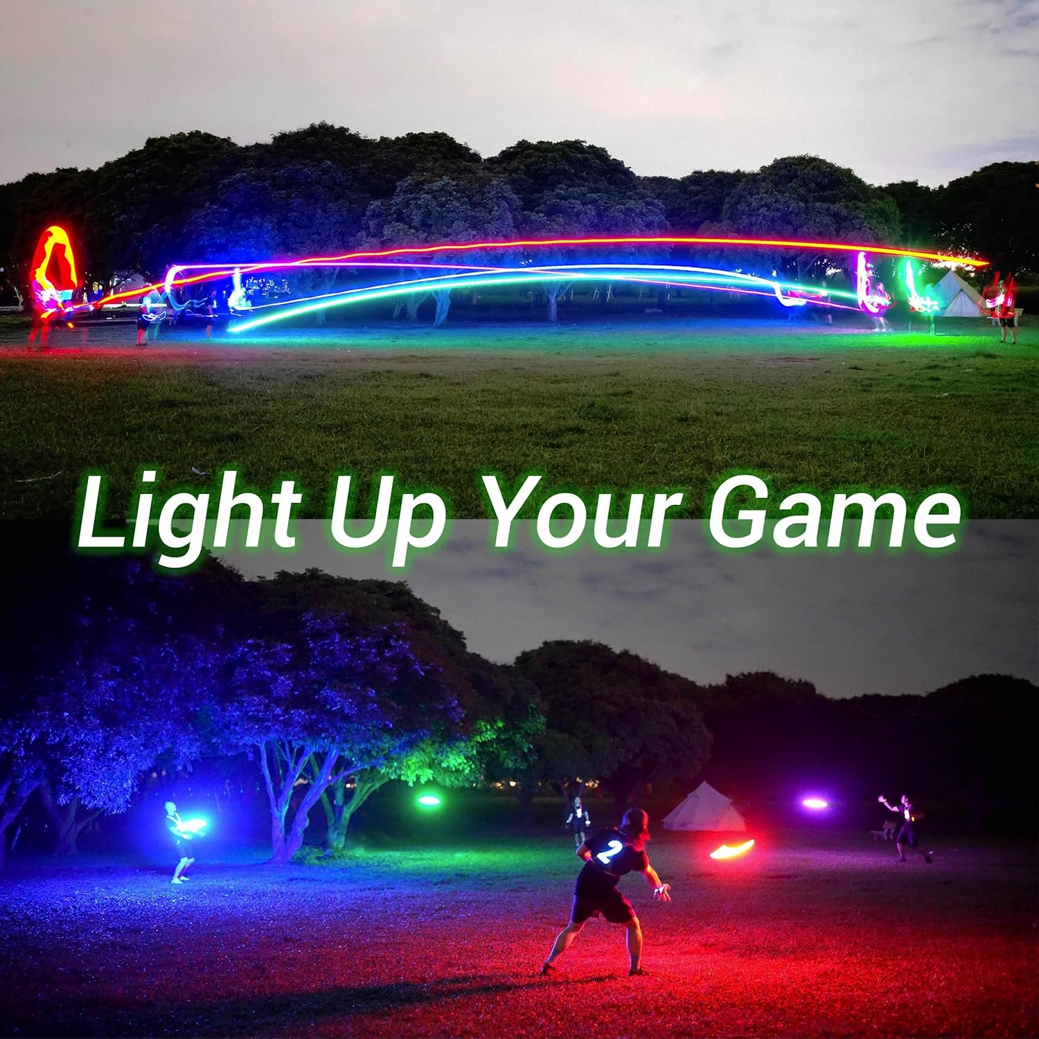 TOSY Flying Disc - 108 RGB Multicolor or 36 Monocolor LEDs, Super Bright, Smart Modes, Easter Basket Stuffers Gift, Camping Toy for Kid/Teen/Adult, Auto Light Up, Rechargeable, Waterproof, 175g - Image 3