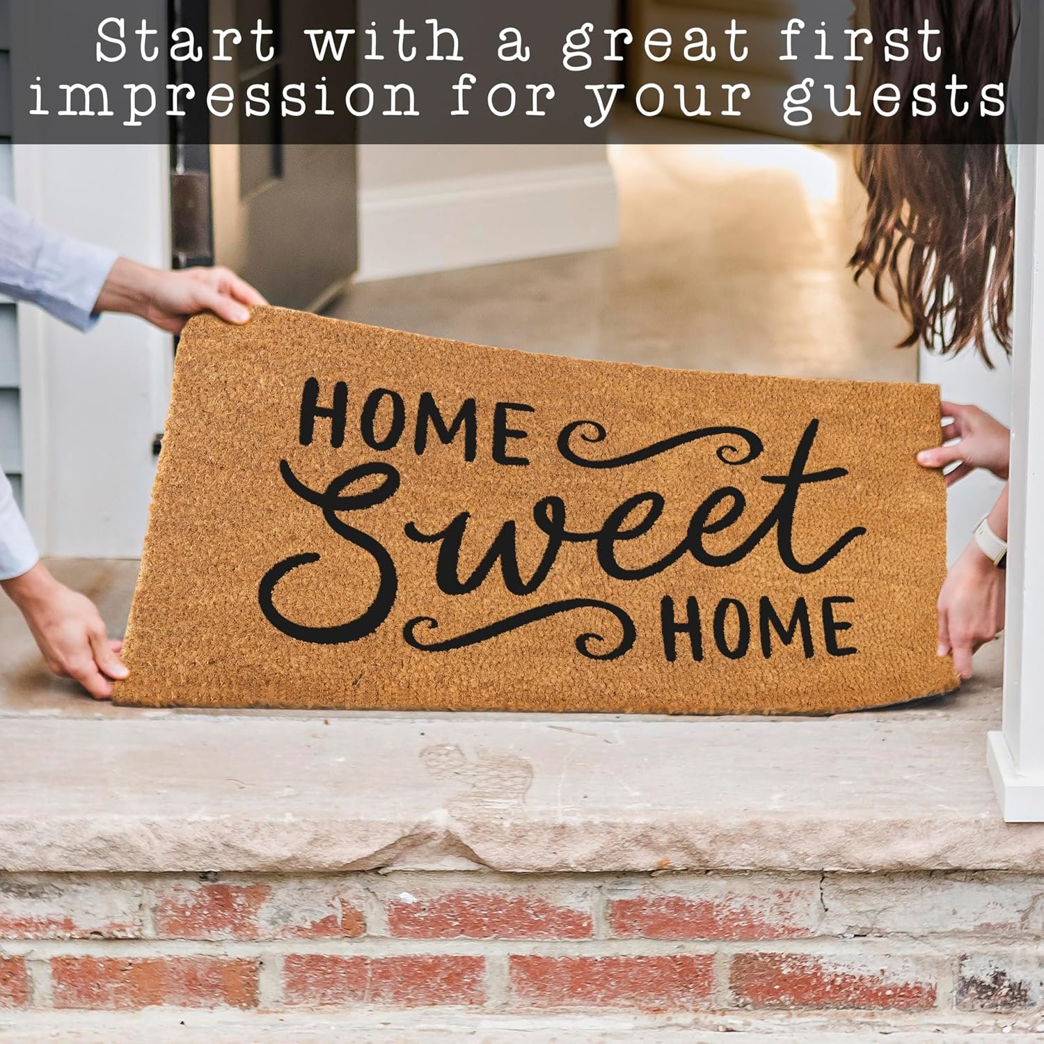 MAINEVENT Home Sweet Home Coir Doormat 30x17 Inch, Welcome Matt Outdoor w/Non-Slip PVC Backing, Outdoor Welcome Mat - Image 7