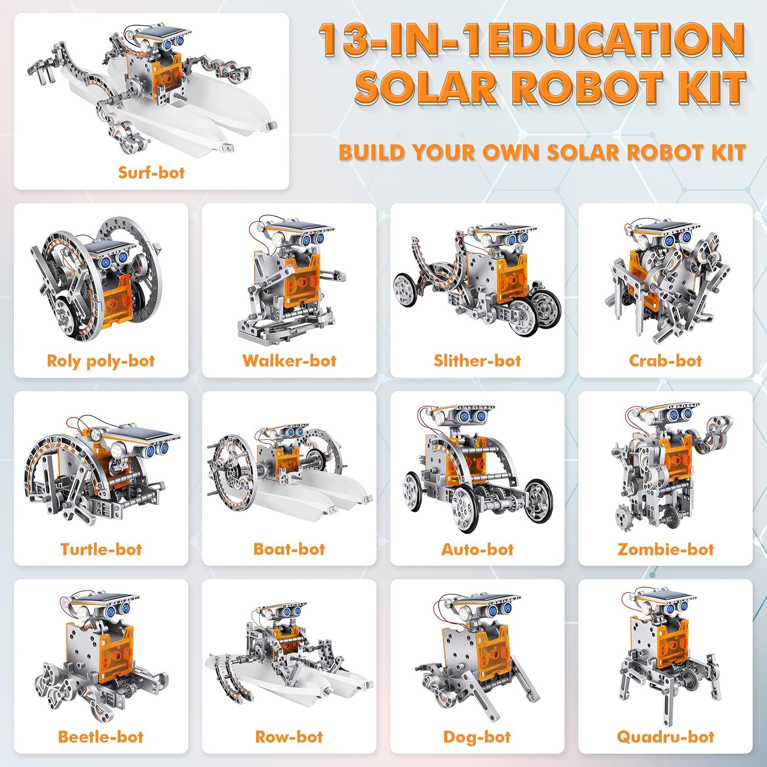 STEM 13-in-1 Education Solar Power Robots Toys for Boys Age 8+, Educational Toy DIY Science Kits for Kids, Building Experiment Robotics Set Birthday Gifts for 8+ Years Old Boys and Girls - Image 3