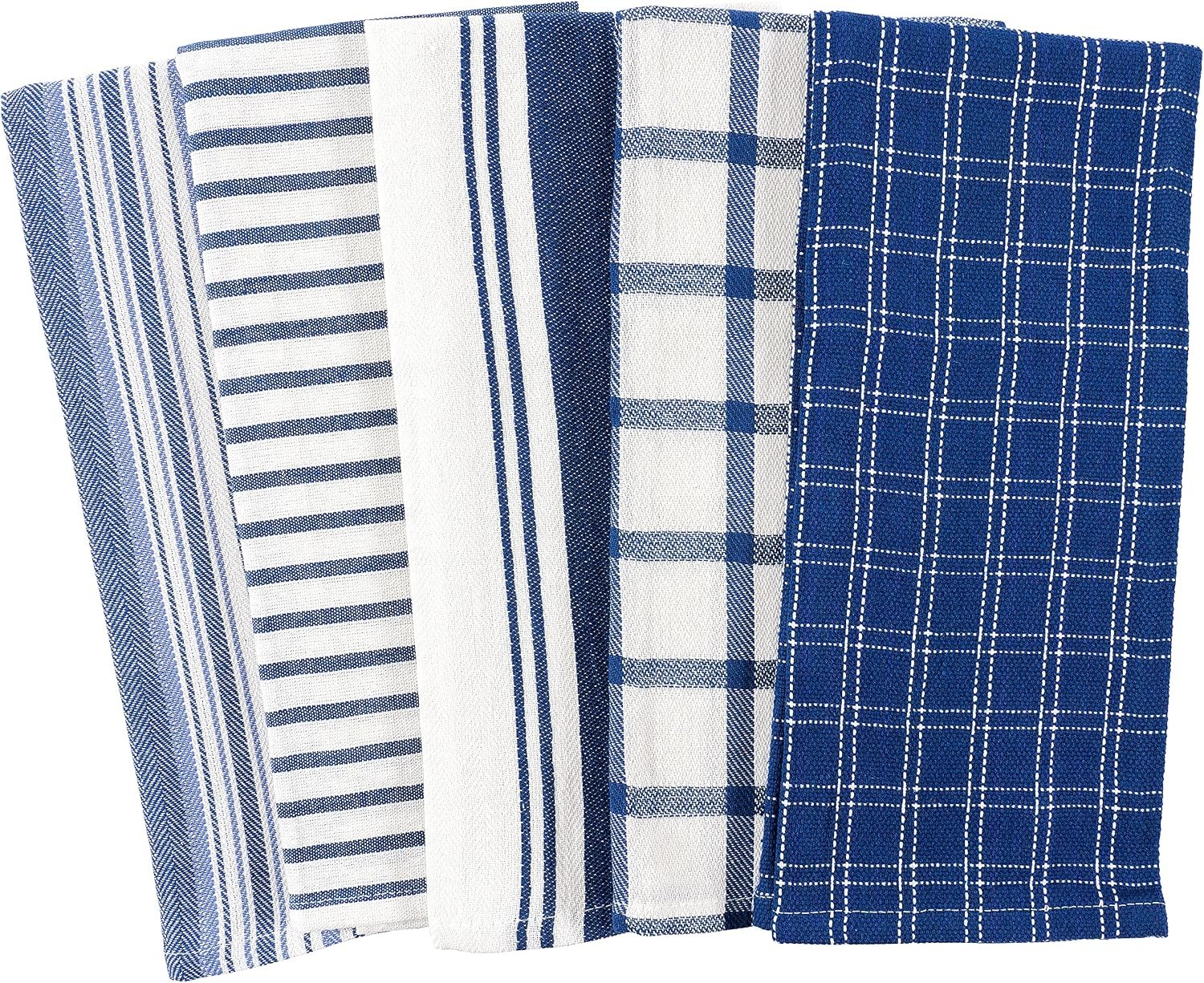 KAF Home Assorted Flat Kitchen Towels - Set of 10, 18 x 28 Inch (Navy) - Image 2