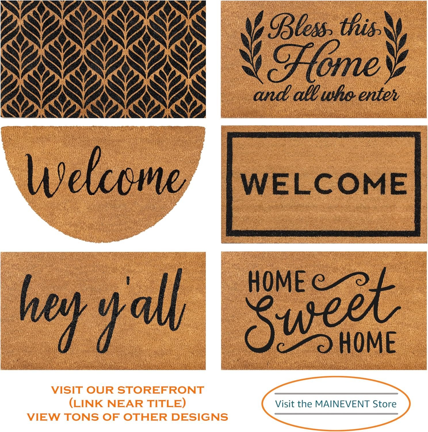 MAINEVENT Home Sweet Home Coir Doormat 30x17 Inch, Welcome Matt Outdoor w/Non-Slip PVC Backing, Outdoor Welcome Mat - Image 5
