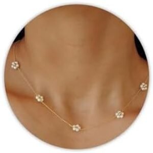 SmileBelle Pearl Daisy Choker Neckl...