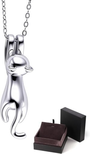 Cat Necklace for Women, 925 Sterlin...