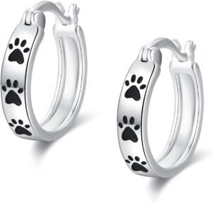 Paw Earrings 925 Sterling Silver Ca...