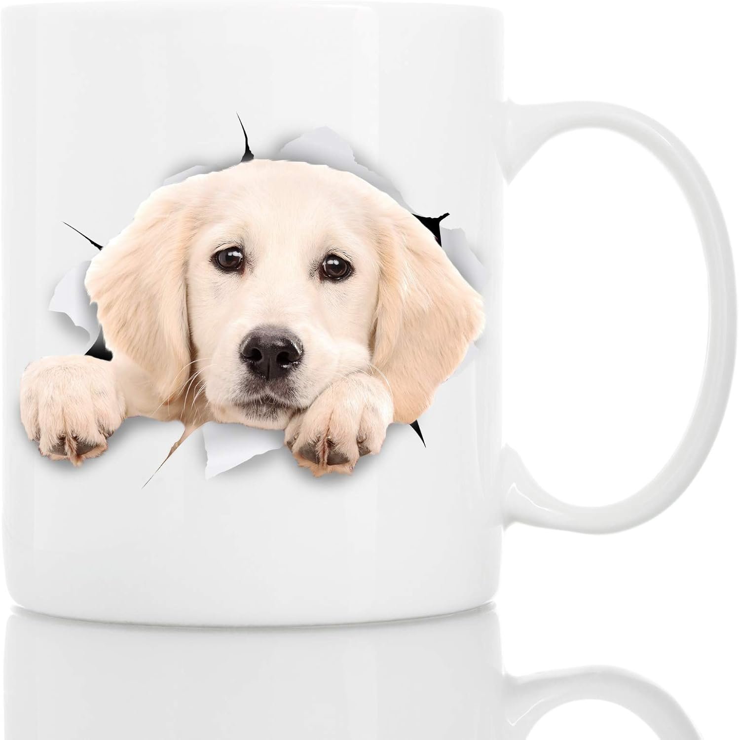 Winston & Bear Peaking Labrador Mug - Ceramic Dog Coffee Mug Gift for Dog Lovers Mom and Dad - Perfect Birthday or Christmas, Father's or Mother's Day Gift (11oz)