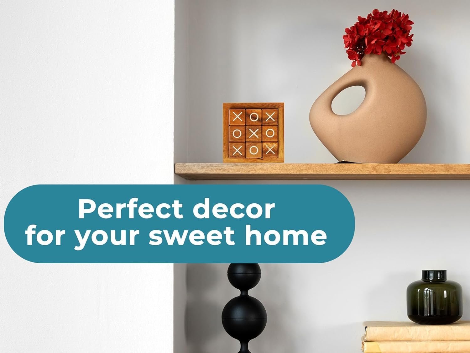 BSIRI Wooden Tic Tac Toe Coffee Table Decor Game Living Room Home Office Decorative Small Desk Bar Top Classic XO Tictactoe Toy Board Travel Size Wood Mini Gifts for Family Games and Gifts for Adults - Image 7