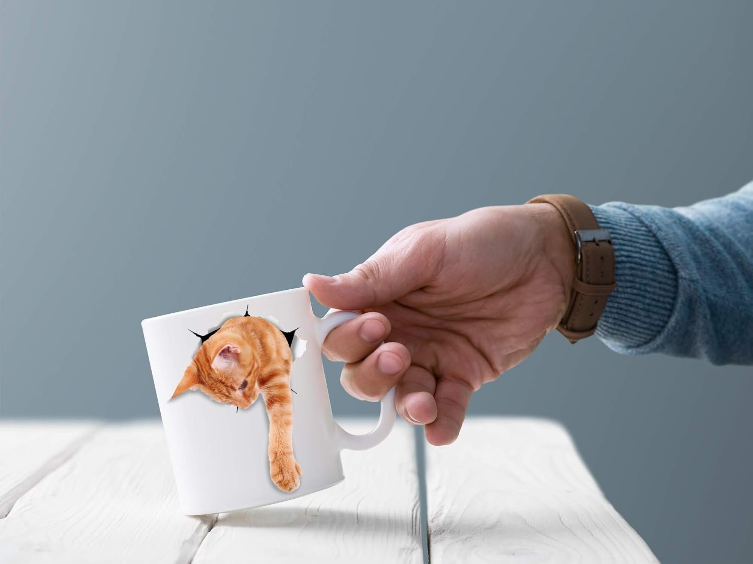 Winston & Bear Adorable Ginger Cat Coffee Mug - Ceramic Funny Coffee Mug Gift for Tabby Cat Lovers (11oz) - Image 4