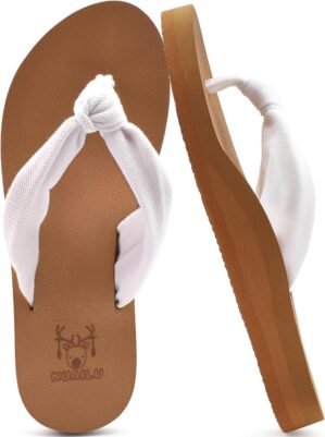 KuaiLu Flip Flops for Women with Ar...
