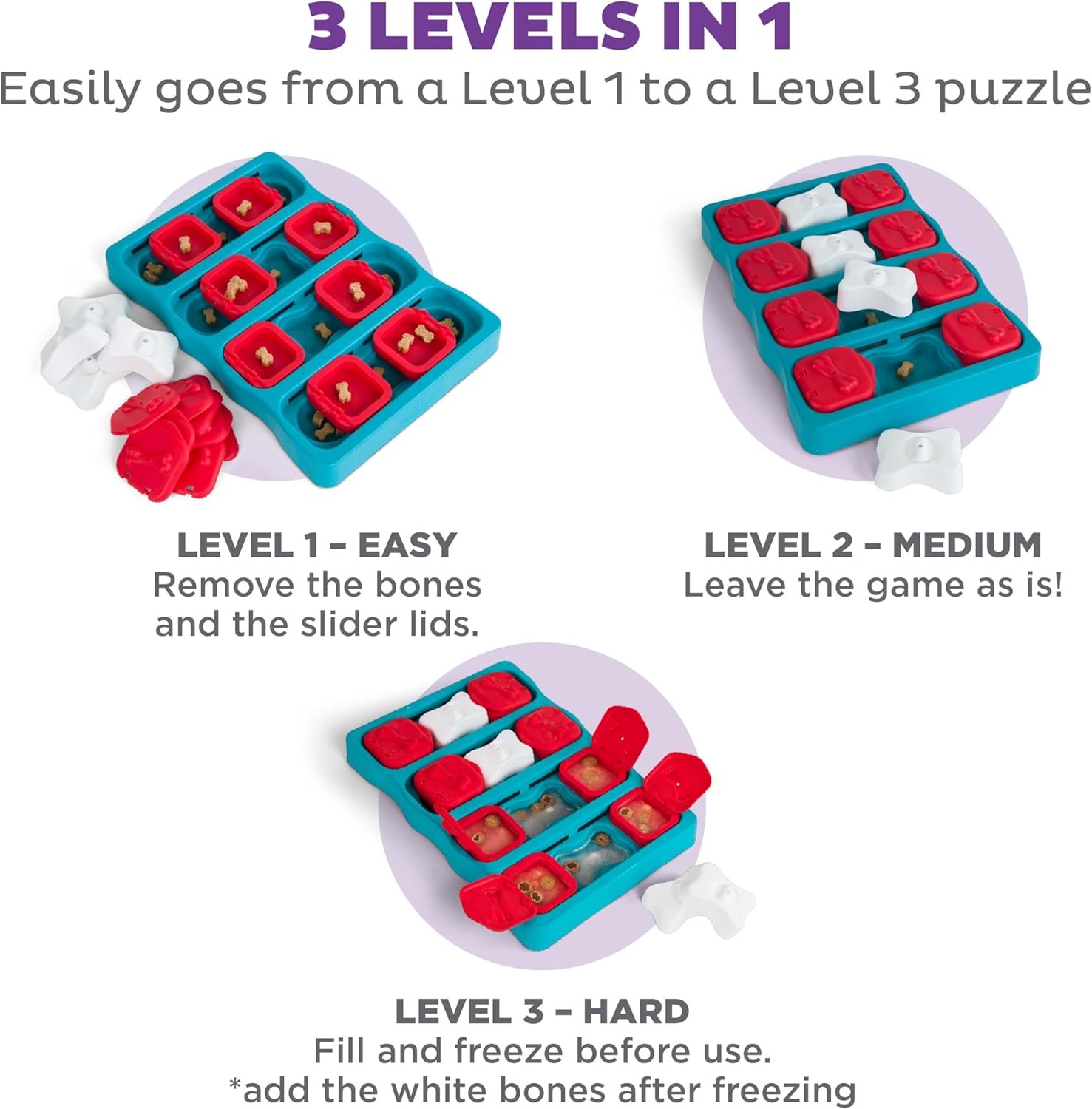 Outward Hound by Nina Ottosson Dog Brick – Interactive Treat Puzzle Enrichment Toy, Level 2 Intermediate - Image 4