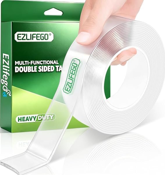 EZlifego Double Sided Tape Heavy Duty, Nano Double Sided Adhesive Tape, Clear Mo