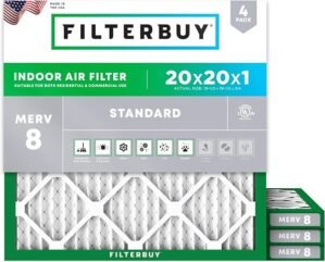 Filterbuy 20x20x1 Air Filter MERV 8...