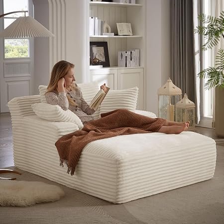 67" Oversized Cloud Chaise Lounge Chair, Corduroy