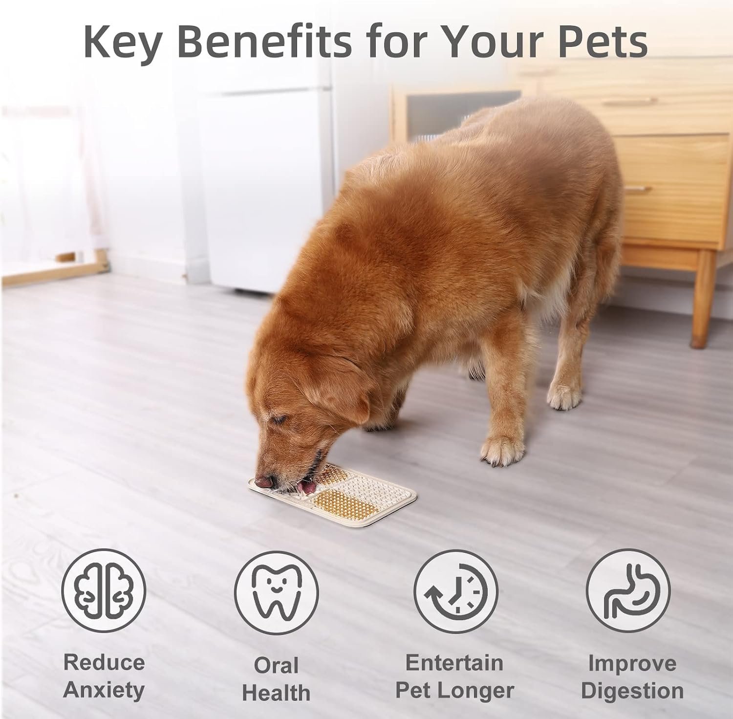 MateeyLife 2PCS Large Lick Mat for Dogs with Suction Cups, Slow Feeder Bowls,Cat Lick Mat for Anxiety Relief, Dog Toys to Keep Them Busy, Cat Licking Pad for Boredom (Gray&Beige, 9.9'' × 6'') - Image 6