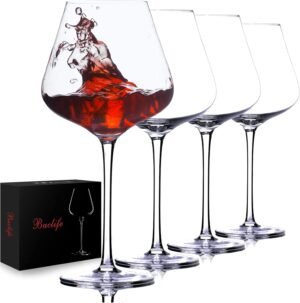 BACLIFE Hand Blown Red Wine Glasses...