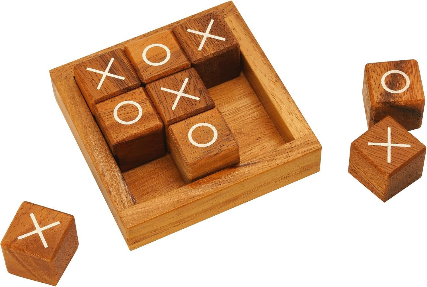 BSIRI Wooden Tic Tac Toe Coffee Table Decor Game Living Room Home Office Decorative Small Desk Bar Top Classic XO Tictactoe Toy Board Travel Size Wood Mini Gifts for Family Games and Gifts for Adults - Image 9