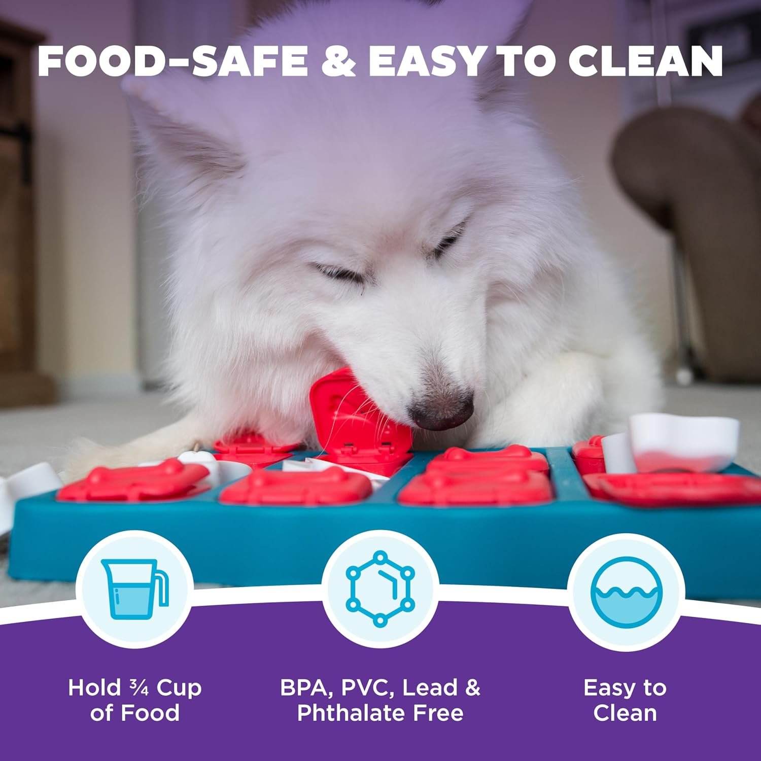 Outward Hound by Nina Ottosson Dog Brick – Interactive Treat Puzzle Enrichment Toy, Level 2 Intermediate - Image 5
