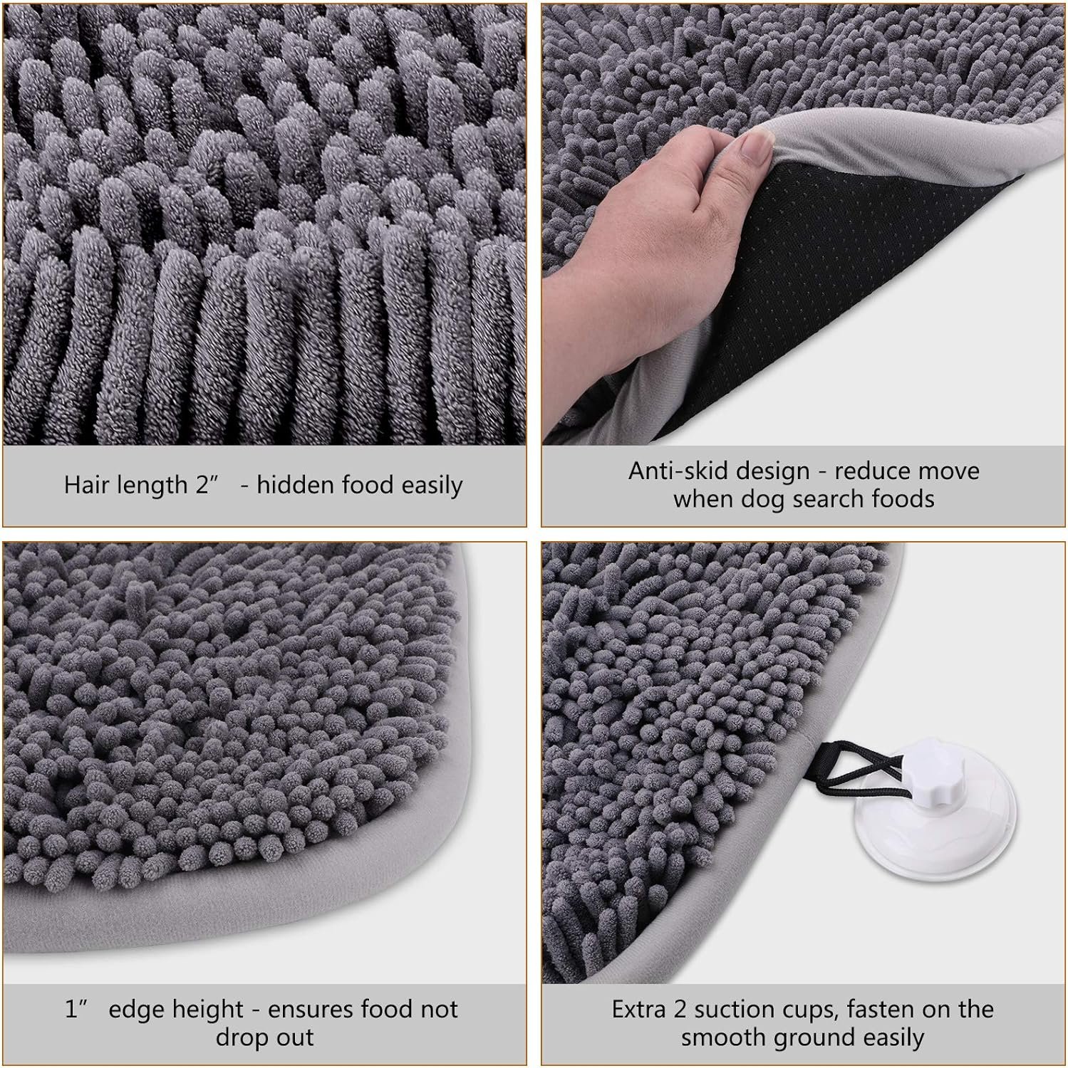 Rundik Snuffle Mat for Dogs, 17'' x 21'' Dog Sniffing Interactive Feeding Game Boredom, Puzzle Toys Encourages Natural Foraging Skills and Stress Relief Small/Medium/Large Dogs - Image 3