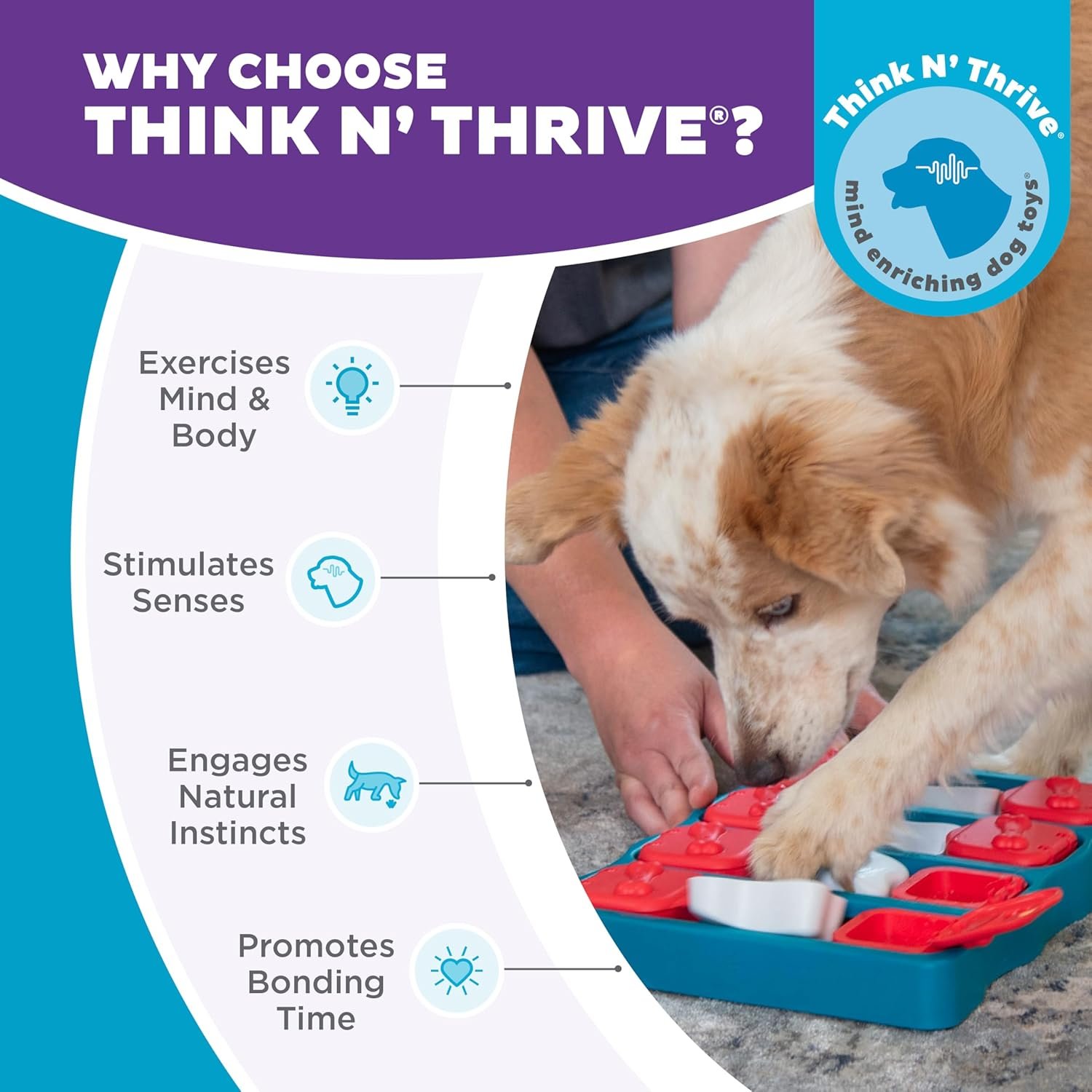 Outward Hound by Nina Ottosson Dog Brick – Interactive Treat Puzzle Enrichment Toy, Level 2 Intermediate - Image 6