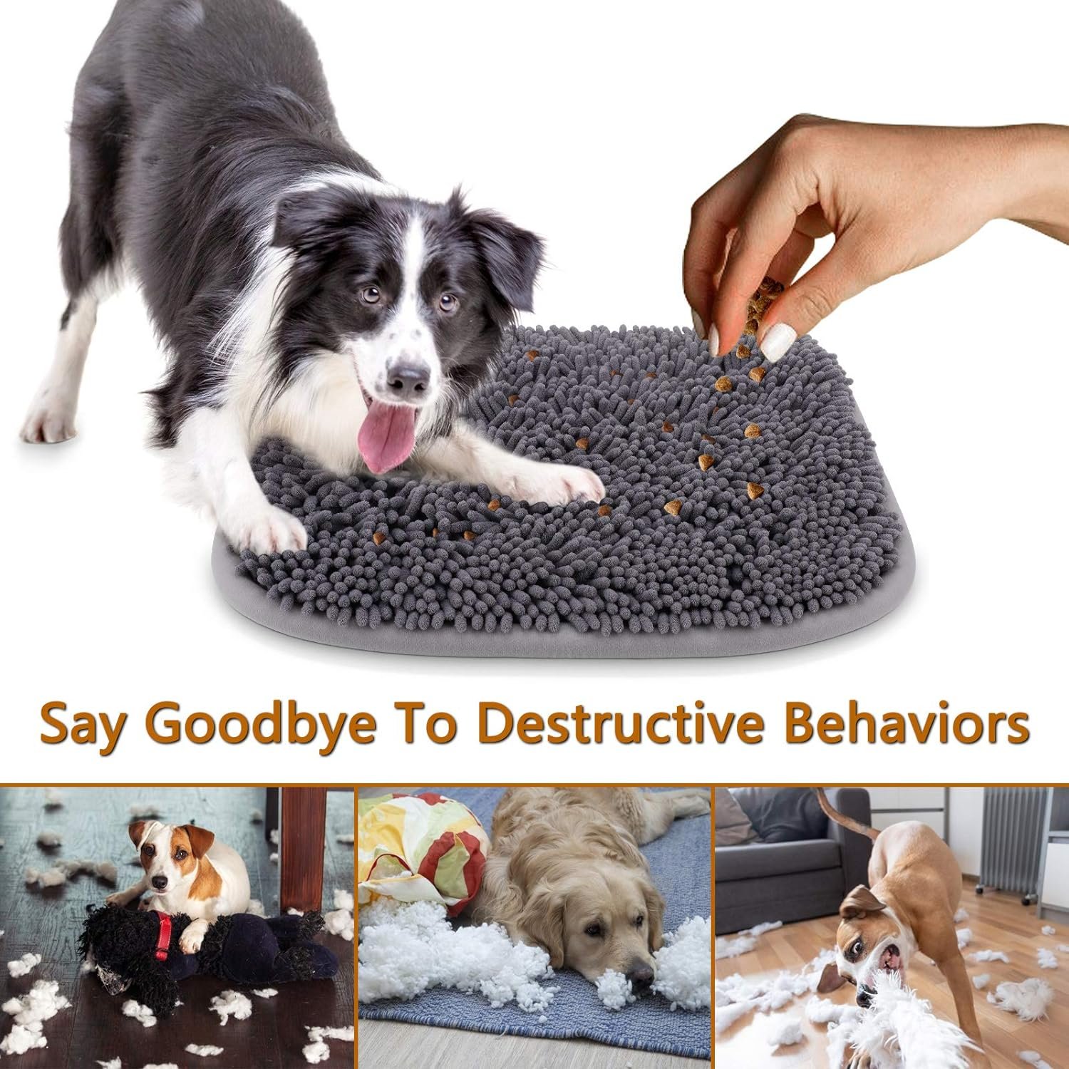 Rundik Snuffle Mat for Dogs, 17'' x 21'' Dog Sniffing Interactive Feeding Game Boredom, Puzzle Toys Encourages Natural Foraging Skills and Stress Relief Small/Medium/Large Dogs - Image 5