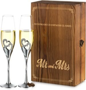 NUPTIO Crystal Champagne Flutes (Se...