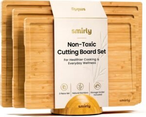SMIRLY Bamboo Cutting Boards for Ki...