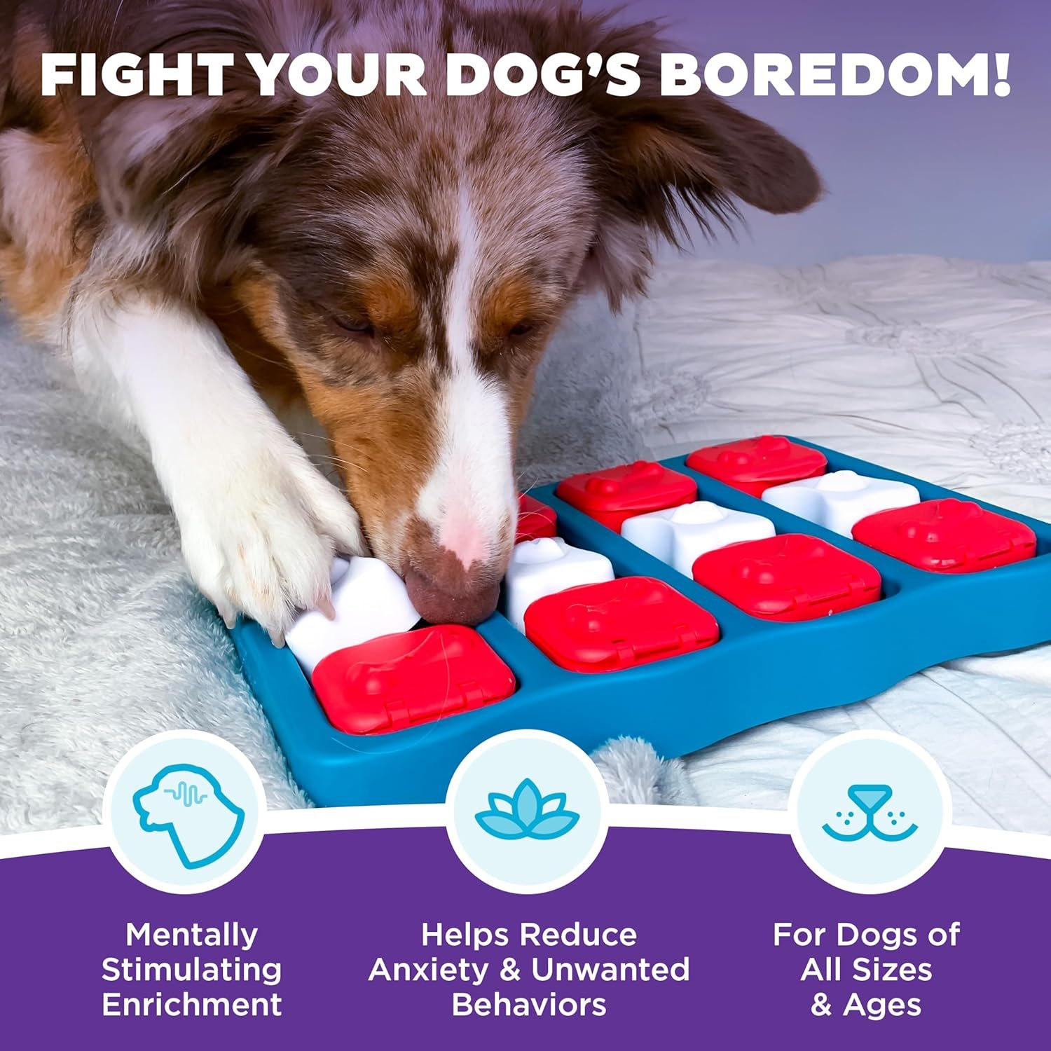Outward Hound by Nina Ottosson Dog Brick – Interactive Treat Puzzle Enrichment Toy, Level 2 Intermediate - Image 2