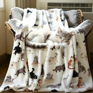 Cat Blanket Throw Soft Flannel R...