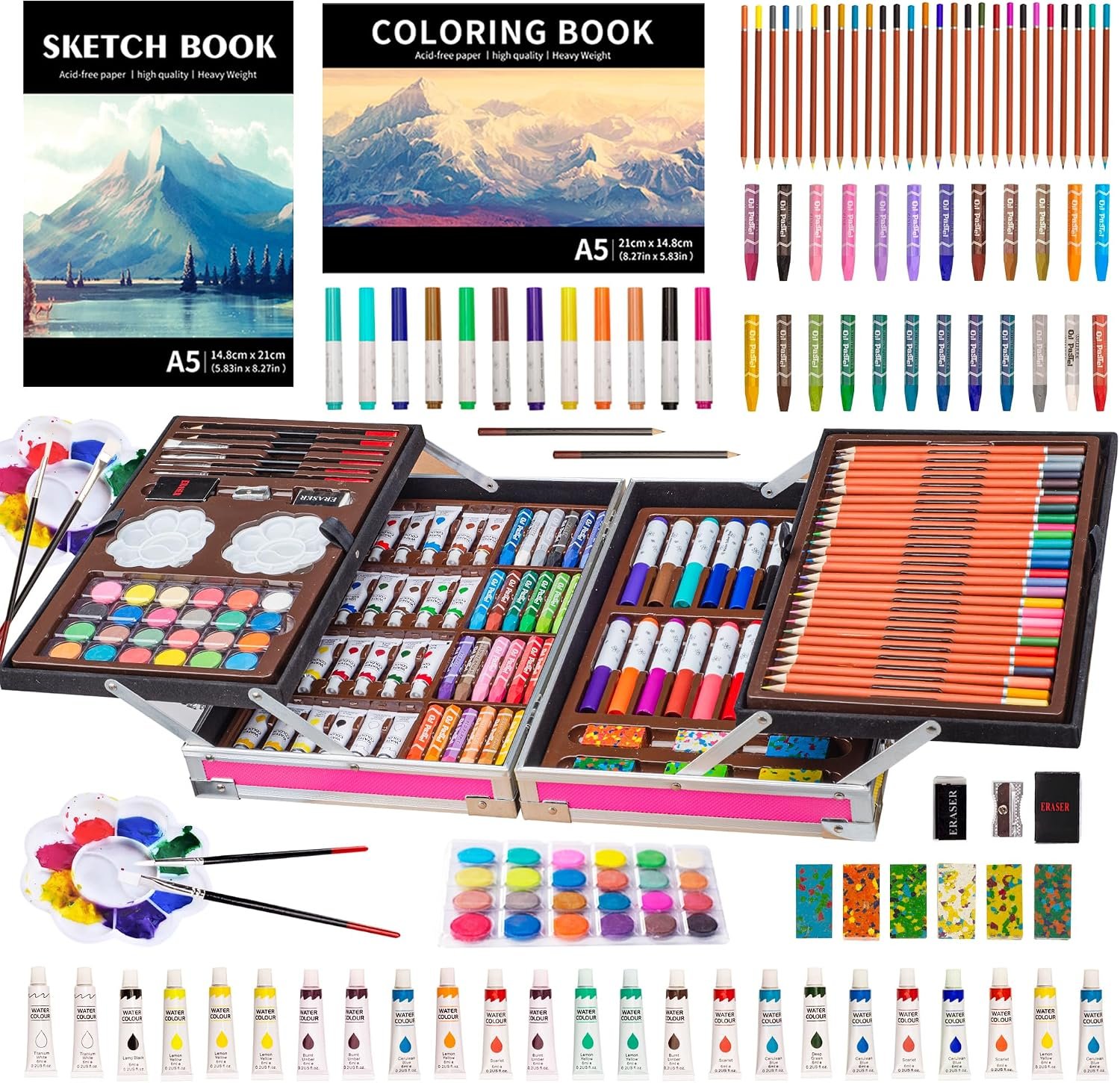 KINSPORY 139-Piece Art Set with Aluminum Case