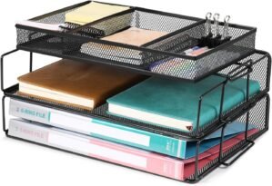 Flexzion 2-Tier Mesh File Organizer...