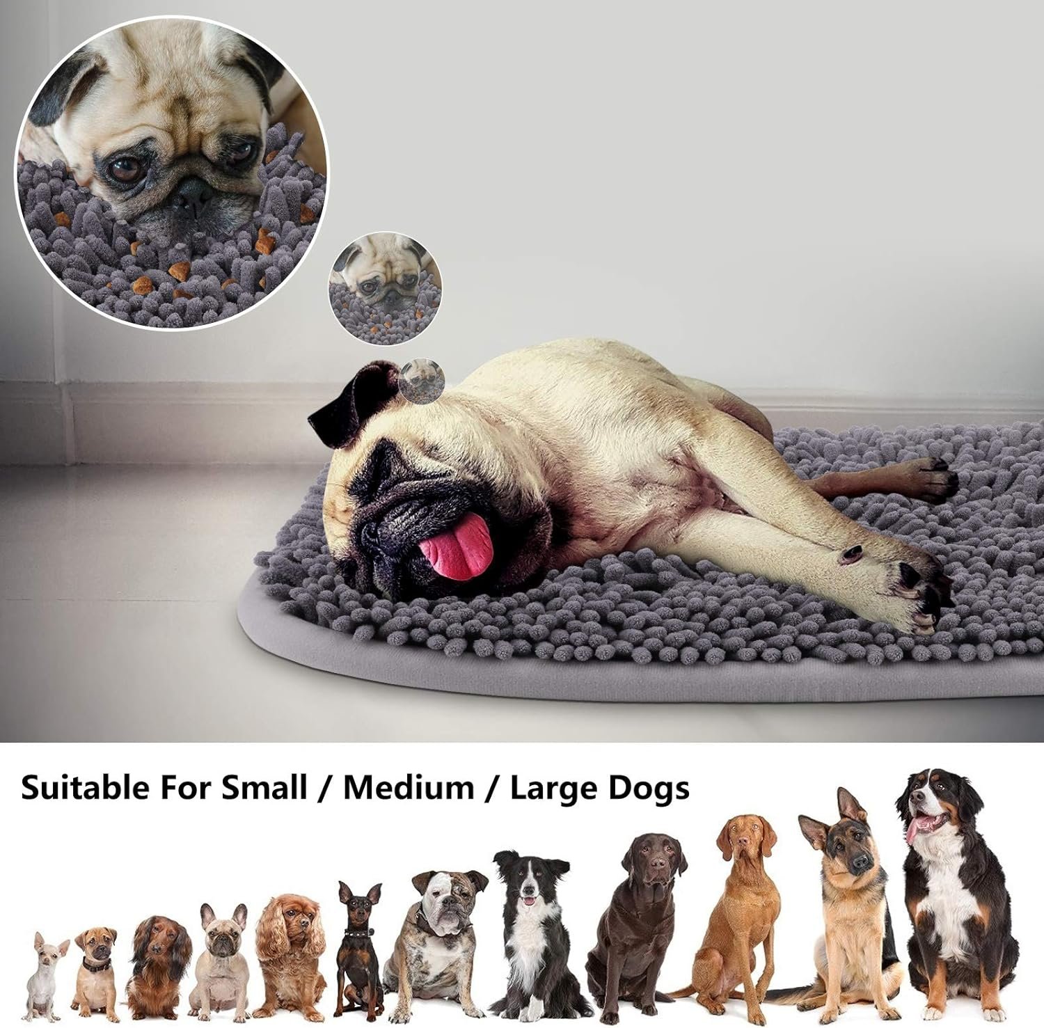 Rundik Snuffle Mat for Dogs, 17'' x 21'' Dog Sniffing Interactive Feeding Game Boredom, Puzzle Toys Encourages Natural Foraging Skills and Stress Relief Small/Medium/Large Dogs - Image 2