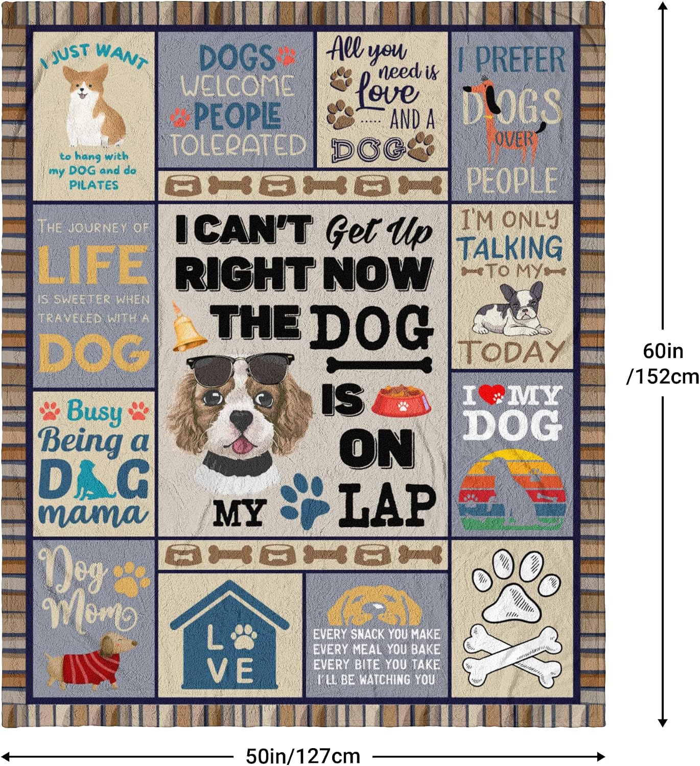 Dog Mom Gifts for Women, Dog Lovers Gifts, Presents for Dog Lovers/Moms Women, Doggie Blanket 50"x60", Presents from Doggie to Mom - Image 7