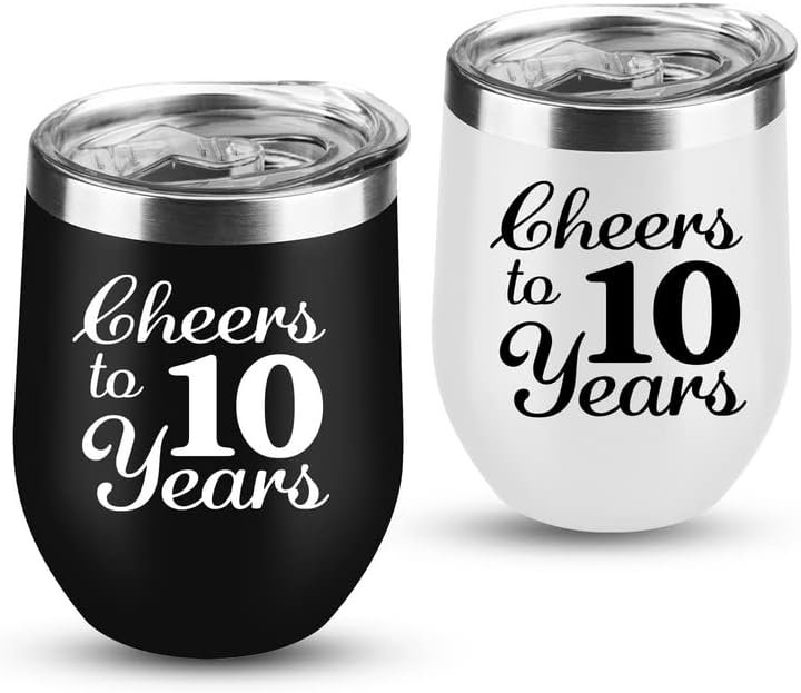 joytumbler 10th Anniversary Wine Tumblers (Set of 2)