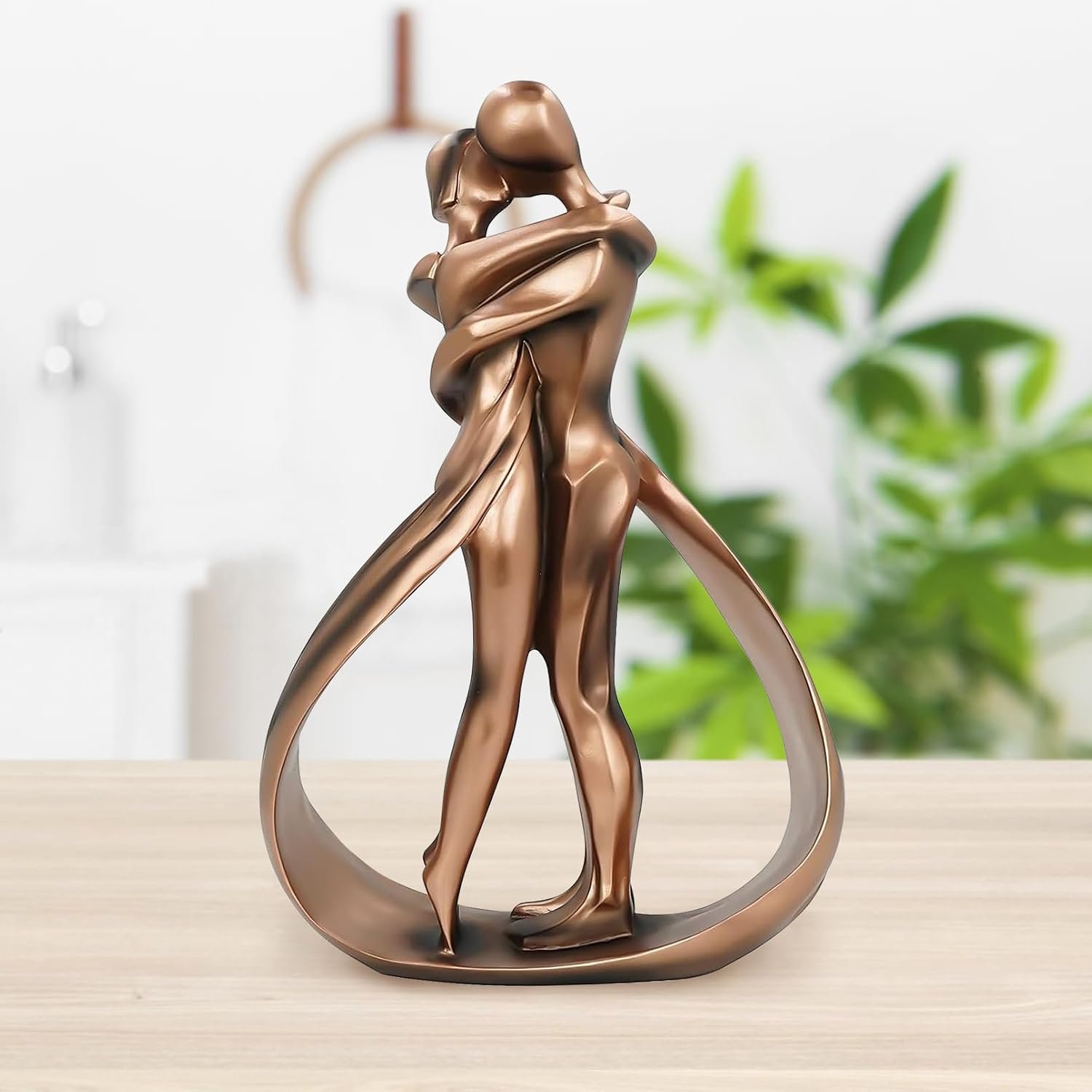 Luwint Bronze-Finish Romantic Couple Sculpture (10")