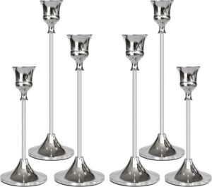 SHOWIN Silver Taper Candle Holders ...