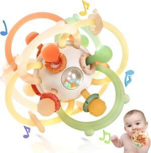 Silicone Montessori Baby Rattle Bal...
