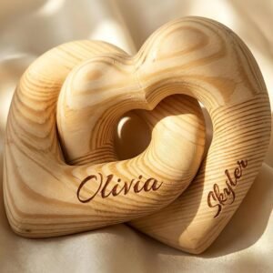 Personalized Wood Interlocking Hear...