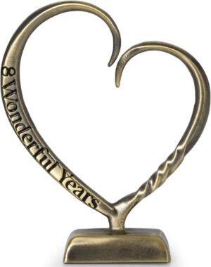8 Year Anniversary Bronze Heart Kee...