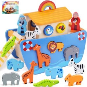 KMTJT Wooden Noah’s Ark Shape...